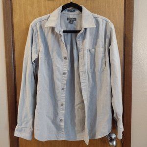 Eddie Bauer light gray button down flannel classic fit
